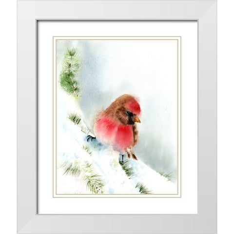 Perched White Modern Wood Framed Art Print with Double Matting by Shefranov, Olga