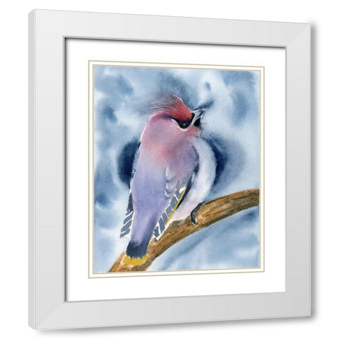 Perched II White Modern Wood Framed Art Print with Double Matting by Shefranov, Olga