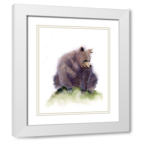 Bear White Modern Wood Framed Art Print with Double Matting by Shefranov, Olga