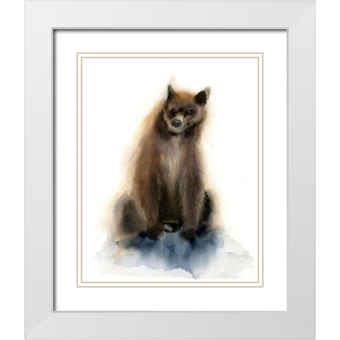 Bear II White Modern Wood Framed Art Print with Double Matting by Shefranov, Olga