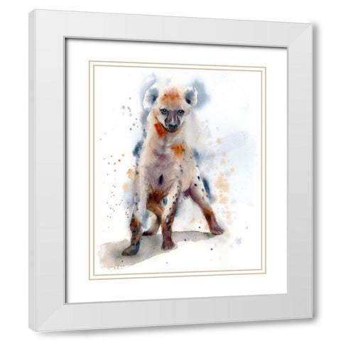 Hyena White Modern Wood Framed Art Print with Double Matting by Shefranov, Olga