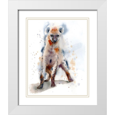 Hyena White Modern Wood Framed Art Print with Double Matting by Shefranov, Olga