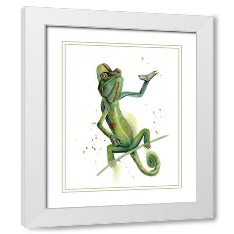 Chameleon White Modern Wood Framed Art Print with Double Matting by Shefranov, Olga