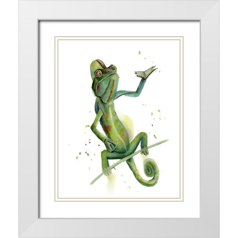 Chameleon White Modern Wood Framed Art Print with Double Matting by Shefranov, Olga