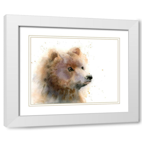 Bear II White Modern Wood Framed Art Print with Double Matting by Shefranov, Olga