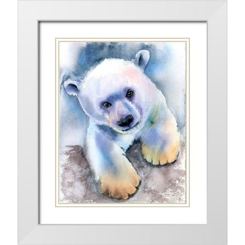 Polar Bear White Modern Wood Framed Art Print with Double Matting by Shefranov, Olga