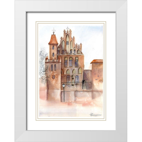 Castle White Modern Wood Framed Art Print with Double Matting by Shefranov, Olga