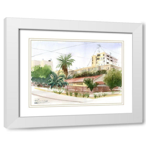 Corner White Modern Wood Framed Art Print with Double Matting by Shefranov, Olga