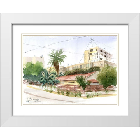 Corner White Modern Wood Framed Art Print with Double Matting by Shefranov, Olga