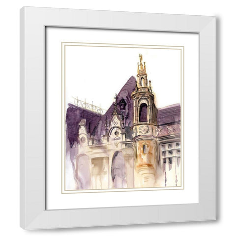Castle II White Modern Wood Framed Art Print with Double Matting by Shefranov, Olga