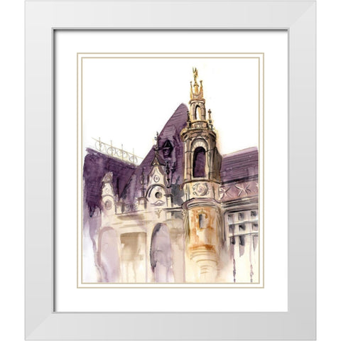 Castle II White Modern Wood Framed Art Print with Double Matting by Shefranov, Olga