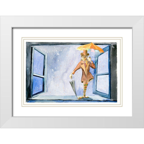 Jester White Modern Wood Framed Art Print with Double Matting by Shefranov, Olga
