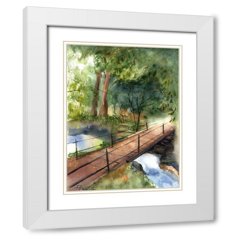 Bridge II White Modern Wood Framed Art Print with Double Matting by Shefranov, Olga