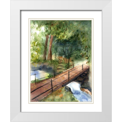 Bridge II White Modern Wood Framed Art Print with Double Matting by Shefranov, Olga