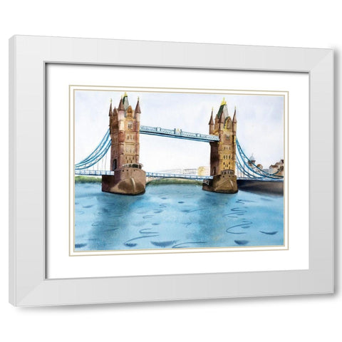 Big Ben White Modern Wood Framed Art Print with Double Matting by Shefranov, Olga