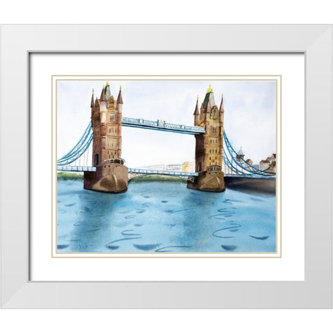 Big Ben White Modern Wood Framed Art Print with Double Matting by Shefranov, Olga