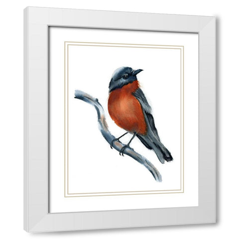 Robin White Modern Wood Framed Art Print with Double Matting by Shefranov, Olga