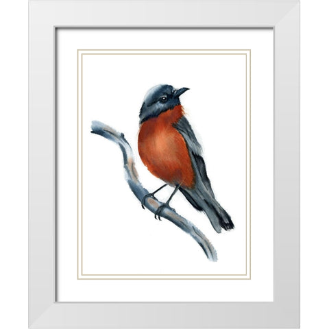 Robin White Modern Wood Framed Art Print with Double Matting by Shefranov, Olga