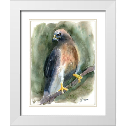 Hawk White Modern Wood Framed Art Print with Double Matting by Shefranov, Olga