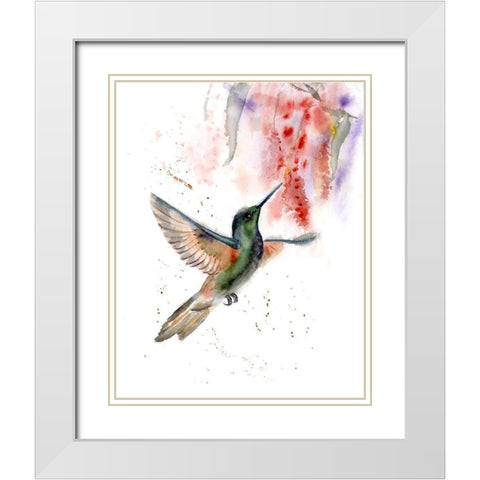 Hummingbird II White Modern Wood Framed Art Print with Double Matting by Shefranov, Olga
