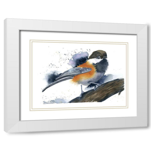 Chickadee II White Modern Wood Framed Art Print with Double Matting by Shefranov, Olga