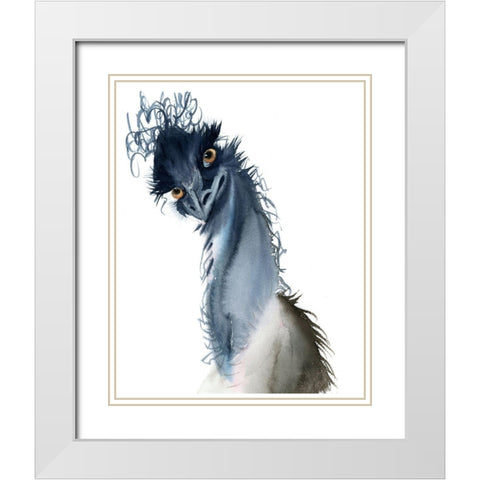 Flirt White Modern Wood Framed Art Print with Double Matting by Shefranov, Olga