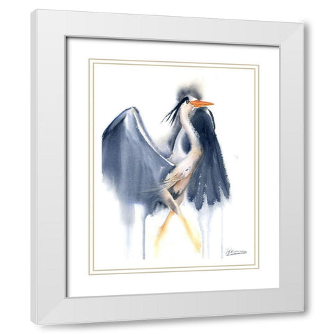 Poser White Modern Wood Framed Art Print with Double Matting by Shefranov, Olga