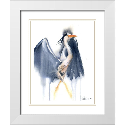 Poser White Modern Wood Framed Art Print with Double Matting by Shefranov, Olga