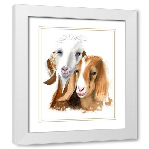 Smirks White Modern Wood Framed Art Print with Double Matting by Shefranov, Olga