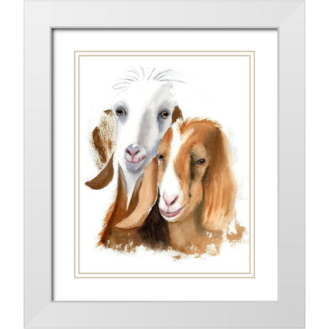 Smirks White Modern Wood Framed Art Print with Double Matting by Shefranov, Olga