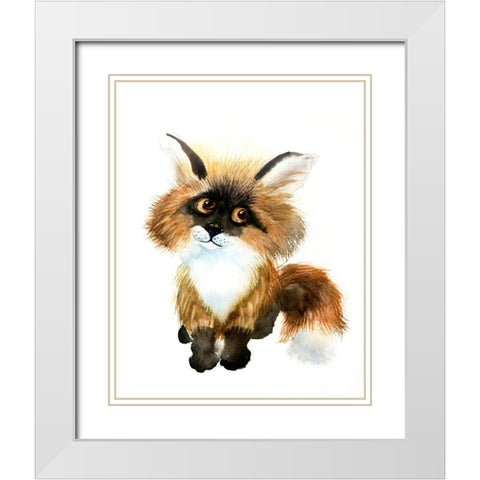 Creature White Modern Wood Framed Art Print with Double Matting by Shefranov, Olga