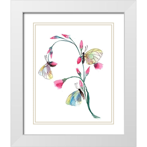 Flower White Modern Wood Framed Art Print with Double Matting by Shefranov, Olga
