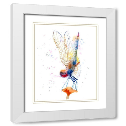 Dragonfly II White Modern Wood Framed Art Print with Double Matting by Shefranov, Olga
