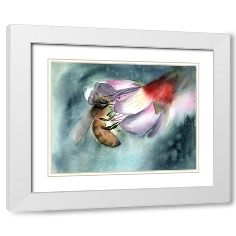 Bee III White Modern Wood Framed Art Print with Double Matting by Shefranov, Olga