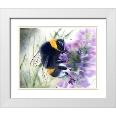 Bee IV White Modern Wood Framed Art Print with Double Matting by Shefranov, Olga