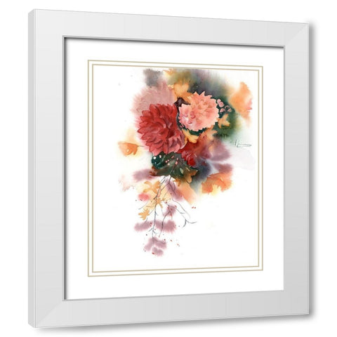 Bouquet White Modern Wood Framed Art Print with Double Matting by Shefranov, Olga