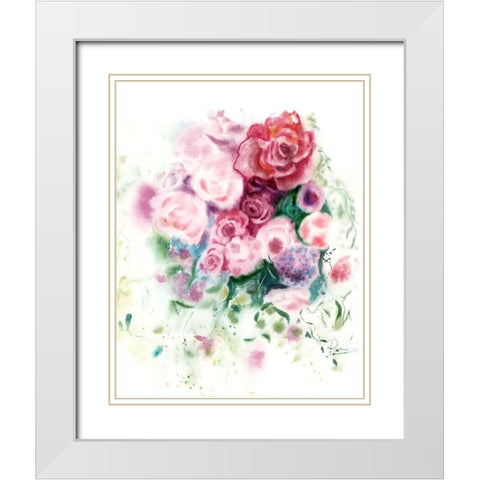 Bouquet II White Modern Wood Framed Art Print with Double Matting by Shefranov, Olga