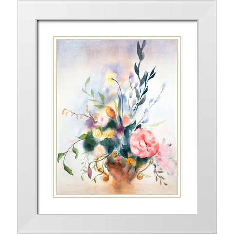 Bouquet III White Modern Wood Framed Art Print with Double Matting by Shefranov, Olga