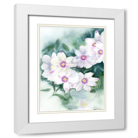 Purple Flowers White Modern Wood Framed Art Print with Double Matting by Shefranov, Olga