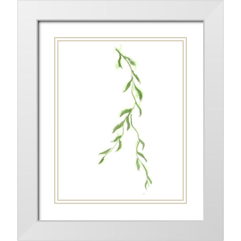 Vine II White Modern Wood Framed Art Print with Double Matting by Shefranov, Olga