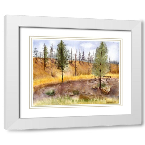 Landscape White Modern Wood Framed Art Print with Double Matting by Shefranov, Olga