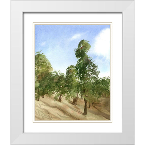 Apple Trees White Modern Wood Framed Art Print with Double Matting by Shefranov, Olga