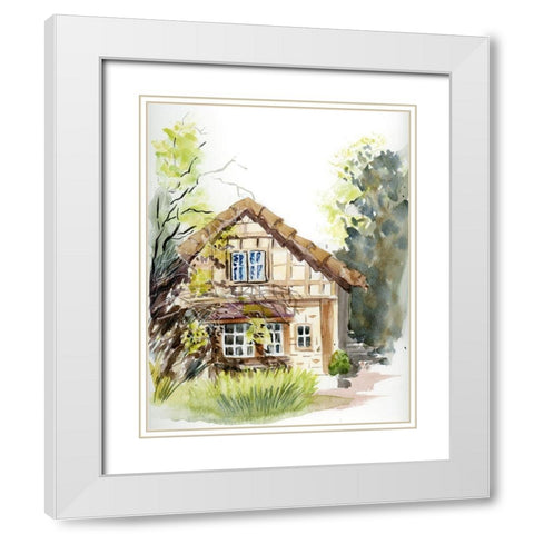 Cottage White Modern Wood Framed Art Print with Double Matting by Shefranov, Olga