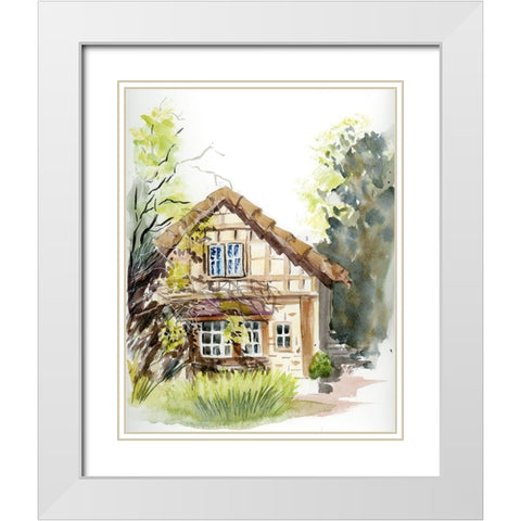 Cottage White Modern Wood Framed Art Print with Double Matting by Shefranov, Olga
