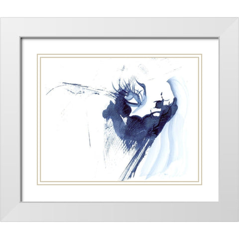 Figurative in Navy White Modern Wood Framed Art Print with Double Matting by Shefranov, Olga