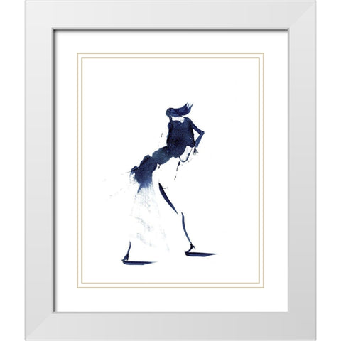 Figurative in Navy II White Modern Wood Framed Art Print with Double Matting by Shefranov, Olga