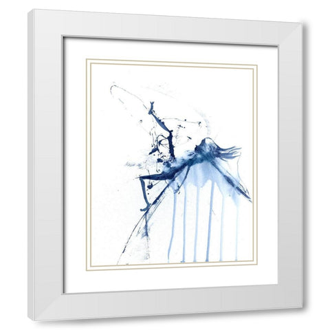 Figurative in Navy IV White Modern Wood Framed Art Print with Double Matting by Shefranov, Olga