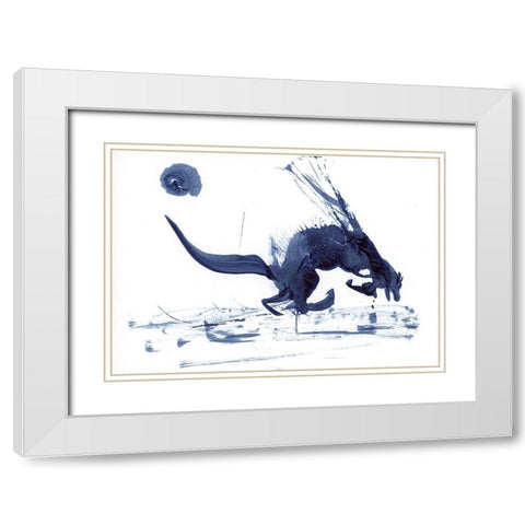 Figurative in Navy VII White Modern Wood Framed Art Print with Double Matting by Shefranov, Olga