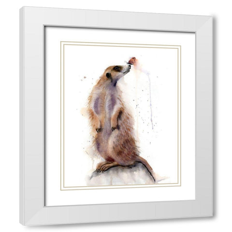 Meercat III White Modern Wood Framed Art Print with Double Matting by Shefranov, Olga
