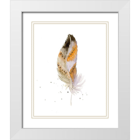 Feather II White Modern Wood Framed Art Print with Double Matting by Shefranov, Olga